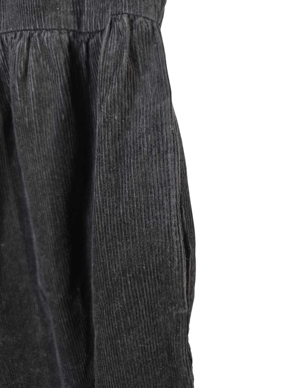 Lucy & Yak Bowie Dungarees Black Corduroy Jumpsuit - Relaxed Wide-Leg Style - Picture 5 of 9